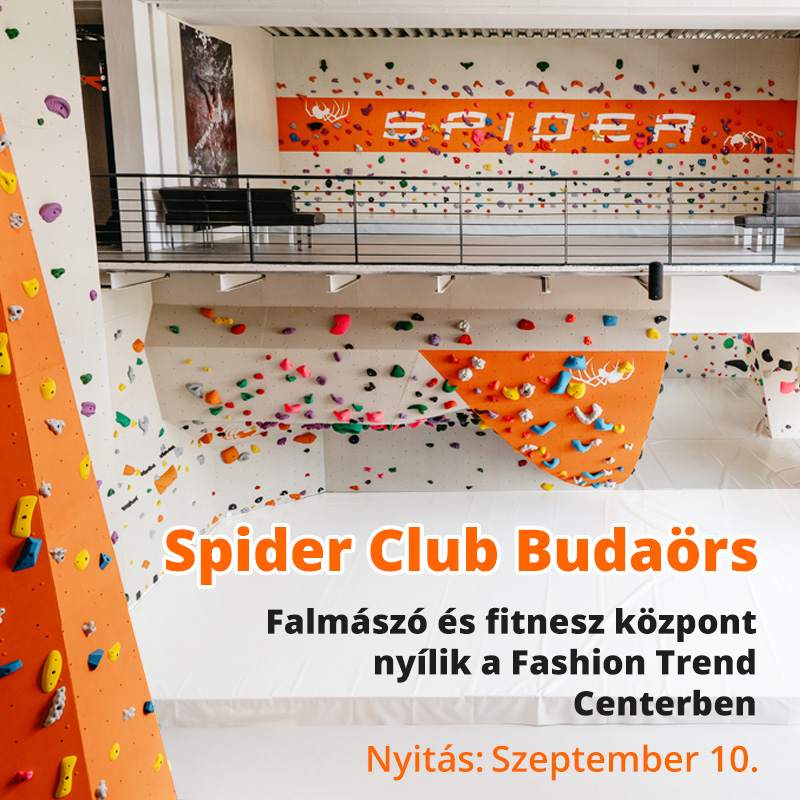 Spider Club: falmászó és fintess központ nyílik Budaörsön a Fashion Trend Centerben